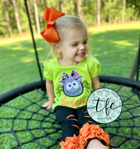 {Spooky Sally Spider} applique tee