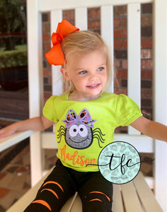 {Spooky Sally Spider} applique tee