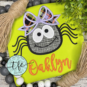 {Spooky Sally Spider} applique tee