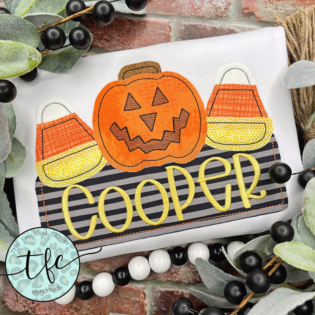 {Halloween Banner}  applique tee