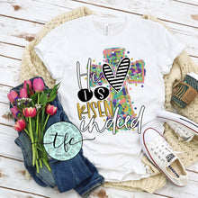 Load image into Gallery viewer, {He Is Risen Indeed- whimsy cross} screen print tee