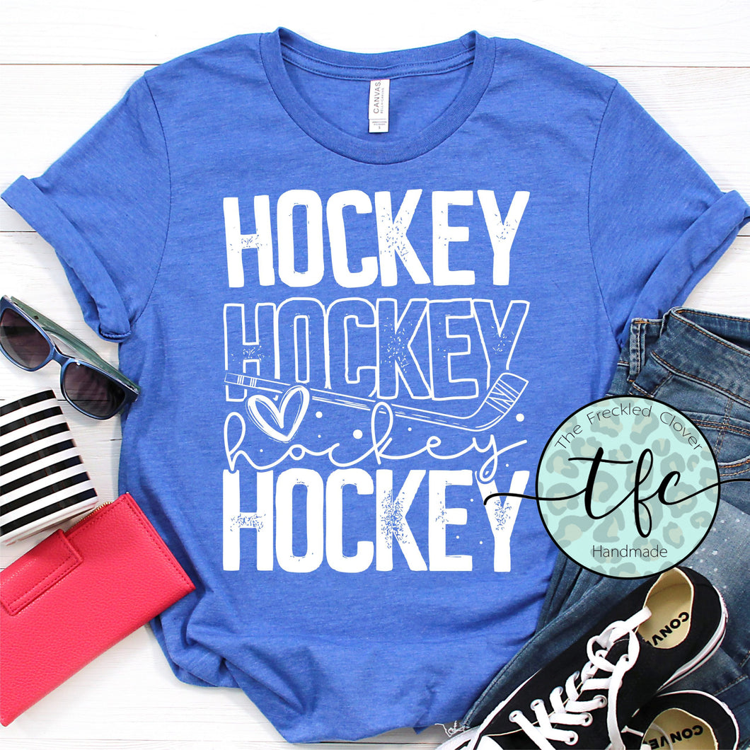 {Hockey} screen print tee