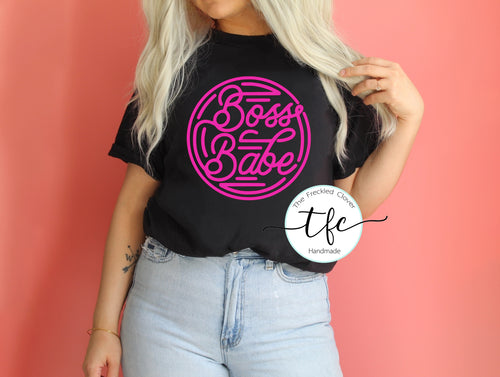 {Boss Babe} pink or black options