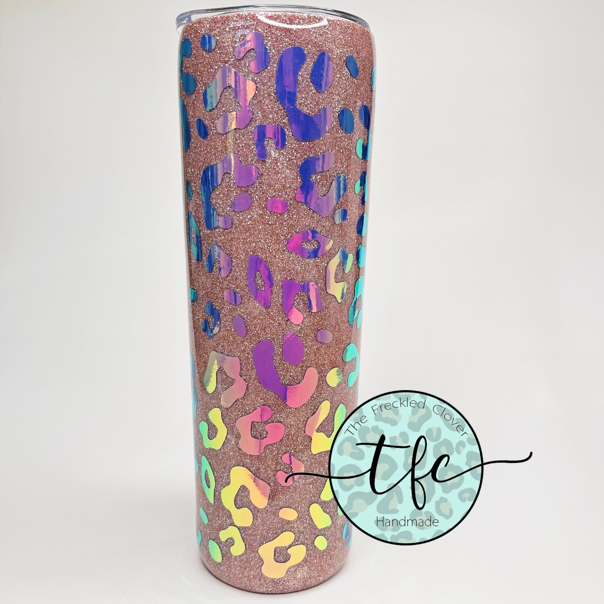 Mama Rainbow Leopard Circle 16 oz Glass Tumbler – How Cute is That? Boutique