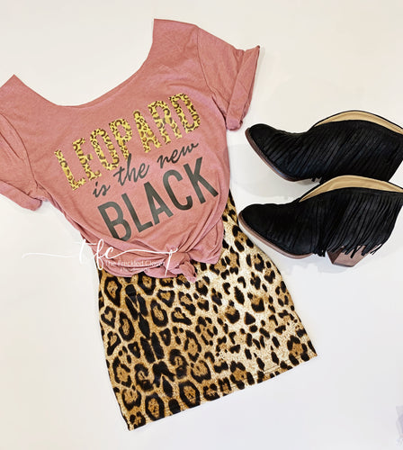 {Leopard Is The New Black} screen print tee