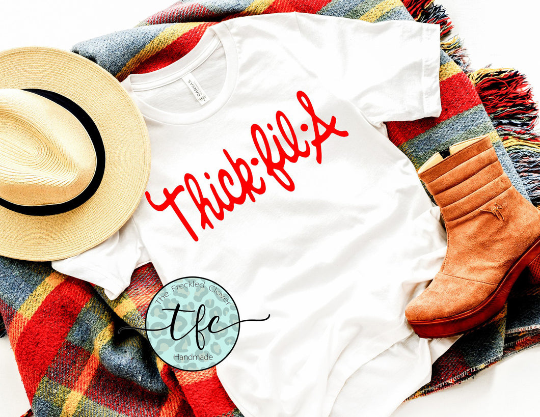 {Thick-Fil-A} screen print tee