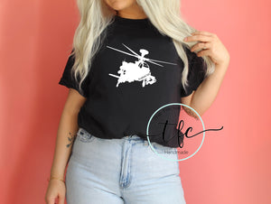 {Custom Apache Helicopter Tee}