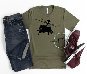 {Custom Apache Helicopter Tee}