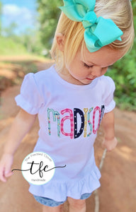 {Skinny Applique Name Tee} summer floral