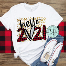 Load image into Gallery viewer, {Hello 2021} leopard+buffalo plaid tee