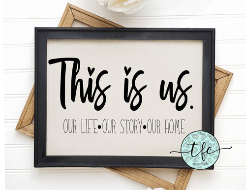 {This Is Us} screen print pillow cover