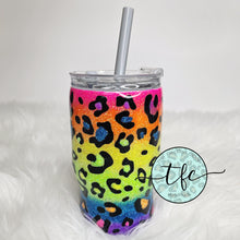 Load image into Gallery viewer, {Rainbow Leopard Glitter} tumbler