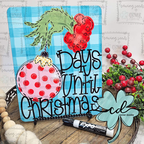 {Mean One Countdown} dry erase board