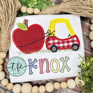 {Cozy Coupe + Apple} applique tee