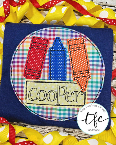 {Crayon Trio} applique tee