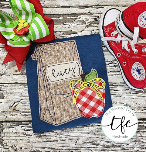 {Vintage Sack Lunch} applique tee