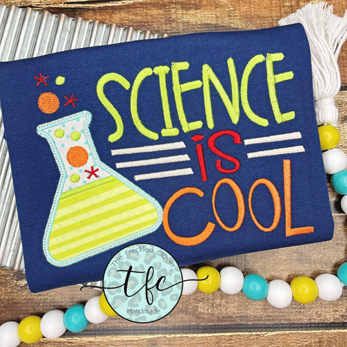 {Science Is Cool} applique tee