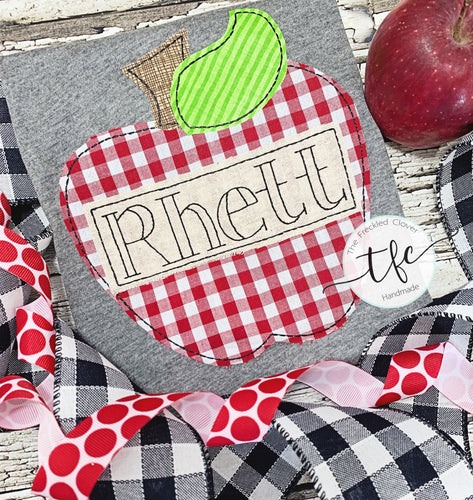 {Simple Apple} name tag applique