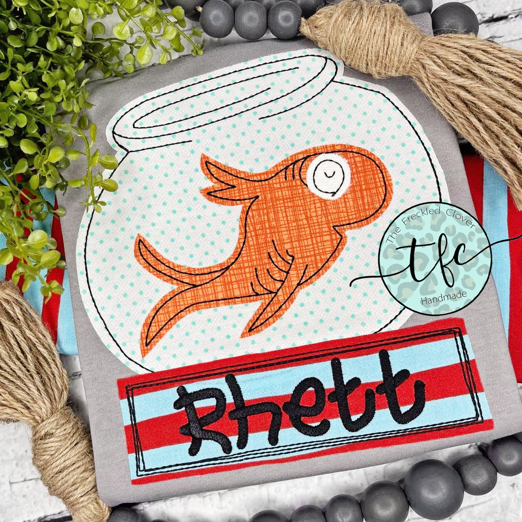 {Seuss Goldfish} applique design