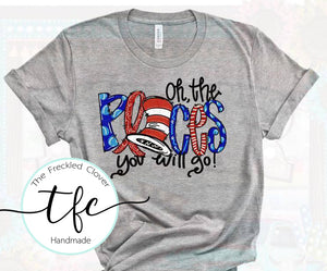 {Oh, The Places You'll Go} adult screen print tee
