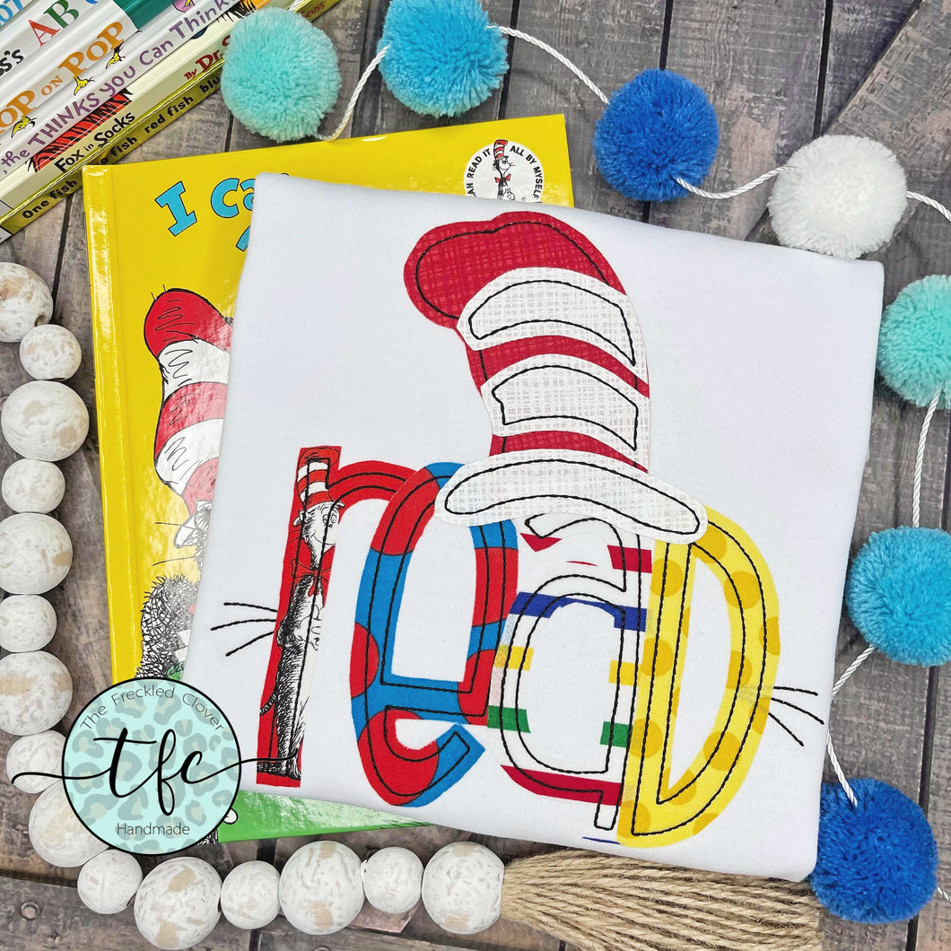 {Read Across America Week} Seuss applique tee