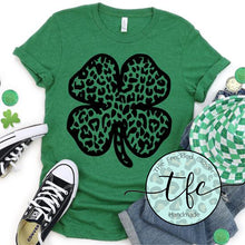 Load image into Gallery viewer, {Leopard Shamrock} screen print tee