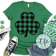 Load image into Gallery viewer, {Plaid Shamrock} screen print tee