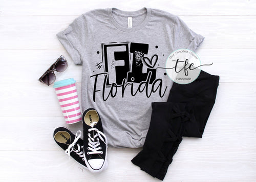 {Florida Block Letters} screen print tee