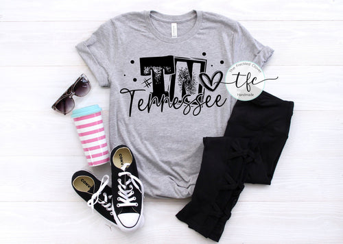 {Tennessee Block Letters} screen print tee