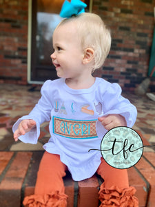 {Girl's Thanksgiving Sketch Minis} embroidery tee