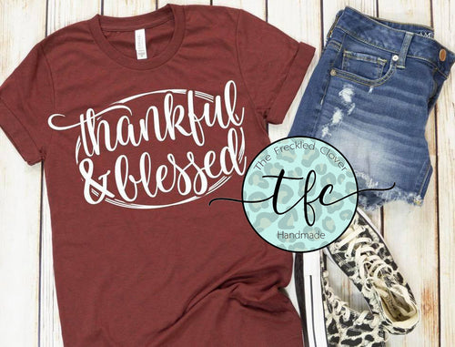 {Thankful & Blessed} screen print tee