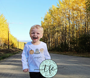 {Boy's Thanksgiving Trio}  applique tee