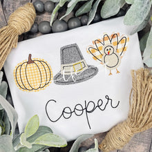 Load image into Gallery viewer, {Boy&#39;s Thanksgiving Trio}  applique tee