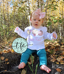 {Girl's Thanksgiving Trio}  applique tee