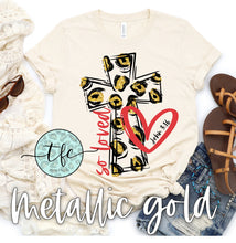 Load image into Gallery viewer, {So Loved} leopard+cross screen print tee