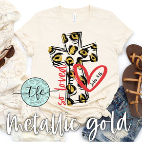 {So Loved} leopard+cross screen print tee