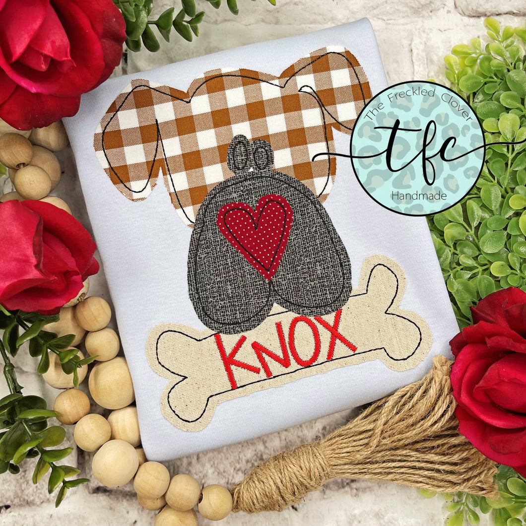 {Valentine Leo Pup} UNISEX applique design