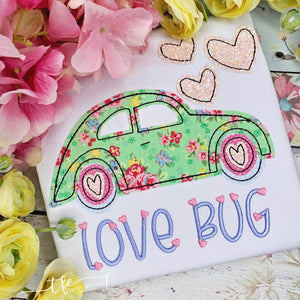 {Love Bug} applique design