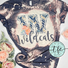 Load image into Gallery viewer, {Floral Geo Wildcats} distressed tee