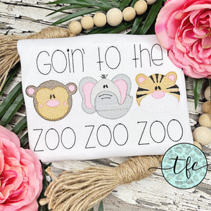 {Goin' to the Zoo Zoo Zoo} embroidery tee