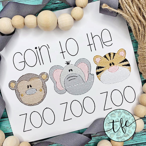 {Goin' to the Zoo Zoo Zoo} embroidery tee