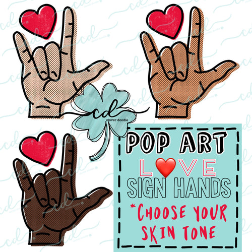 {Pop Art Love Sign Hand} SUBLIMATION Tee