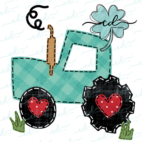 {Boy's Valentine Tractor}  SUBLIMATION Tee